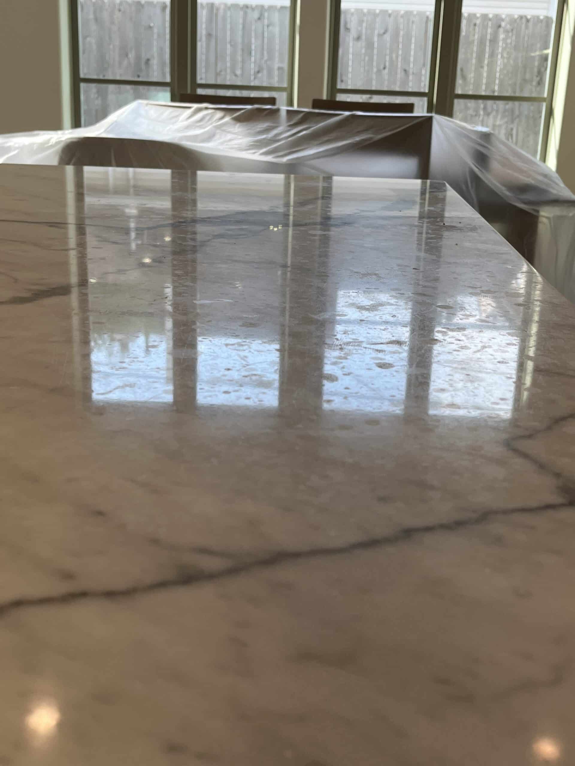 etched polished marble