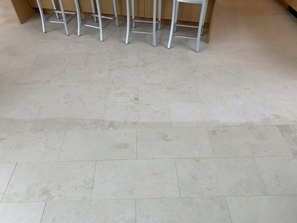 Half Cleaned Limestone Floor